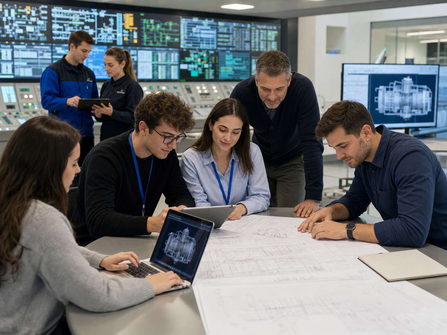 Študenti a odborníci spolupracujú v technickom prostredí jadrovej energetiky